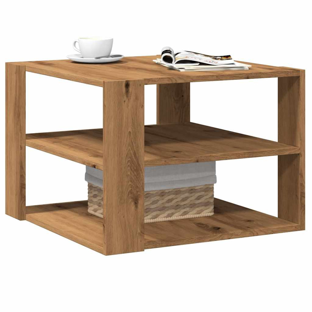 Produktbild för Soffbord artisan ek 58x58x40 cm konstruerat trä