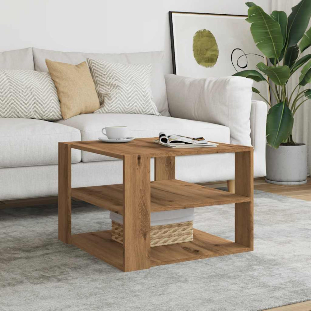 Produktbild för Soffbord artisan ek 58x58x40 cm konstruerat trä