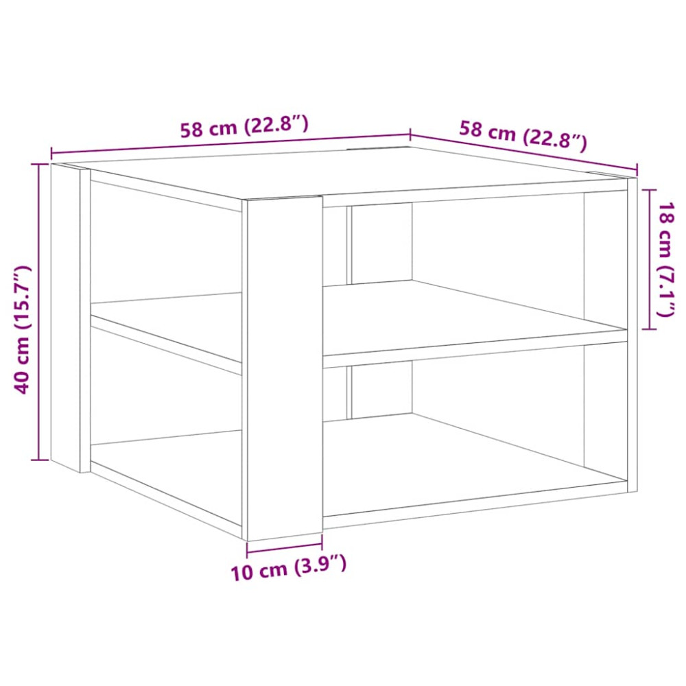 Produktbild för Soffbord artisan ek 58x58x40 cm konstruerat trä