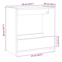 Produktbild för Sidobord åldrat trä 50x26x50 cm konstruerat trä