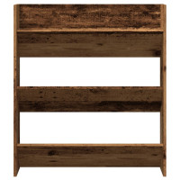 Produktbild för Väggmonterat skoställ åldrat trä 80x18x90 cm konstruerat trä