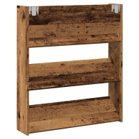 Produktbild för Väggmonterat skoställ åldrat trä 80x18x90 cm konstruerat trä