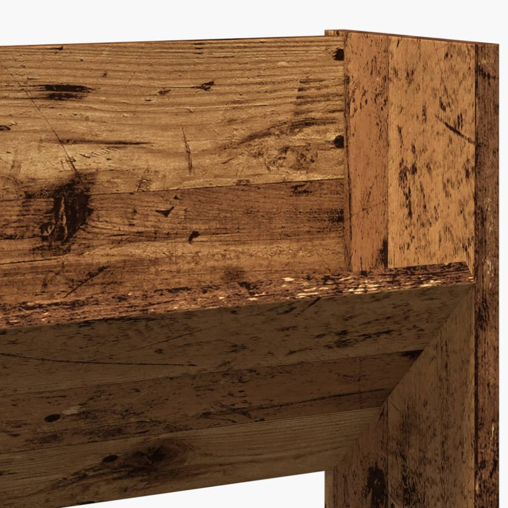 Produktbild för Väggmonterat skoställ åldrat trä 80x18x90 cm konstruerat trä