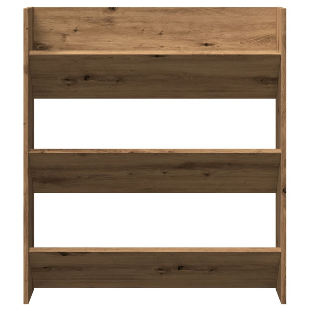 Produktbild för Väggmonterat skoställ artisan ek 80x18x90 cm konstruerat trä