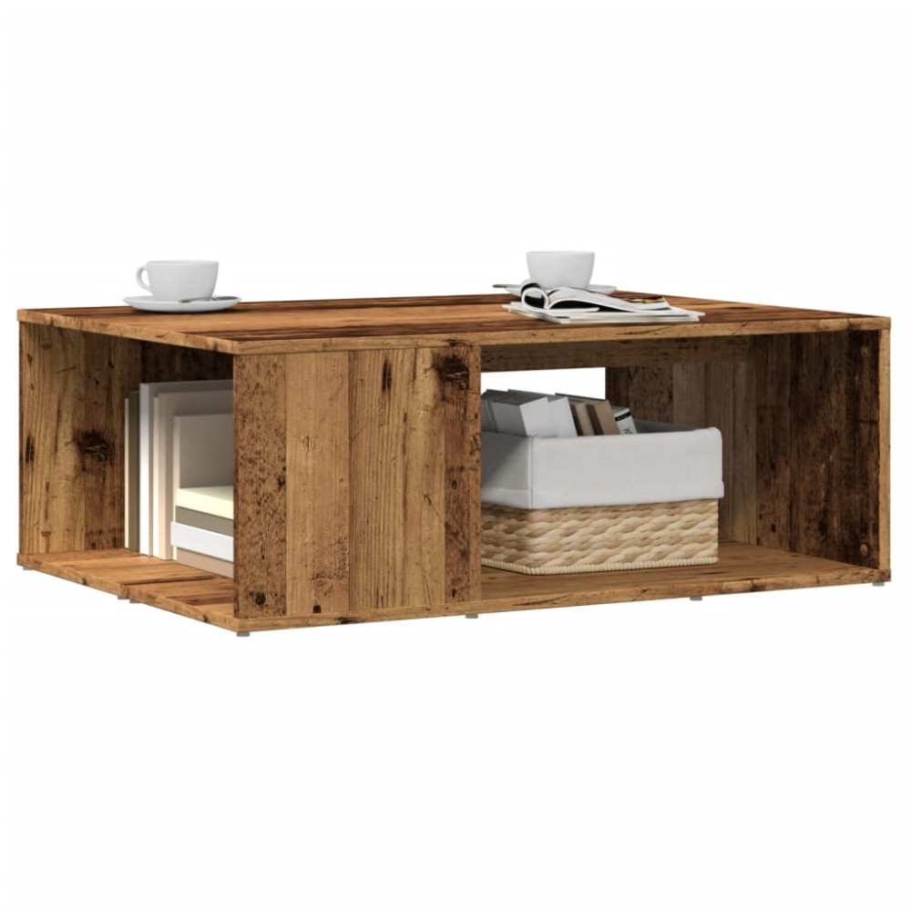 Produktbild för Soffbord åldrat trä 90x67x33 cm konstruerat trä