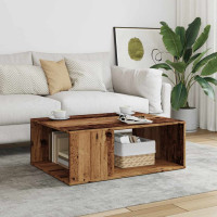 Produktbild för Soffbord åldrat trä 90x67x33 cm konstruerat trä