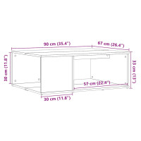 Produktbild för Soffbord åldrat trä 90x67x33 cm konstruerat trä