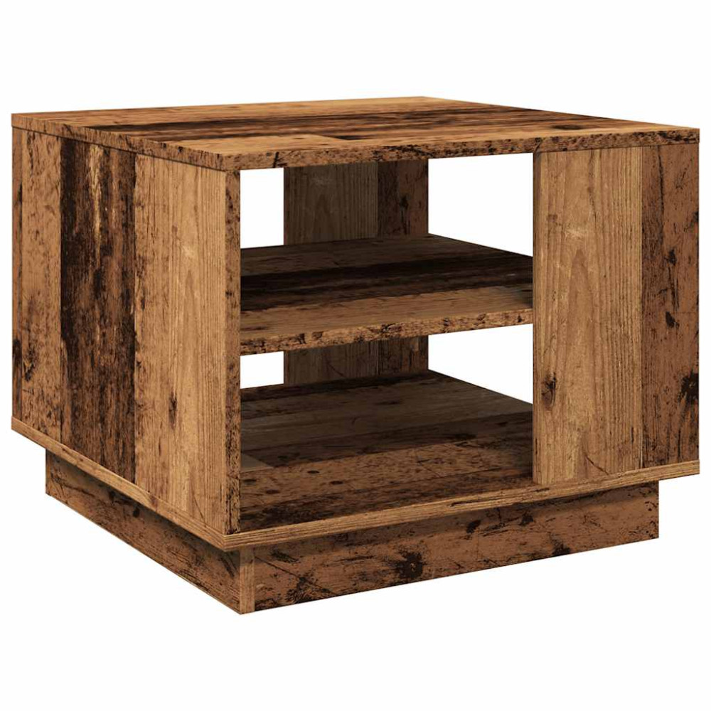 Produktbild för Soffbord åldrat trä 55x55x42 cm konstruerat trä