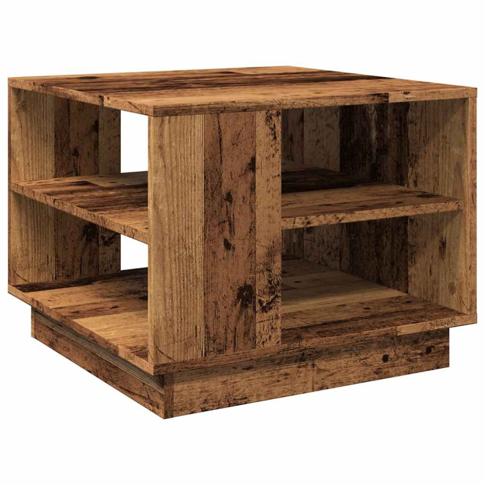 Produktbild för Soffbord åldrat trä 55x55x42 cm konstruerat trä