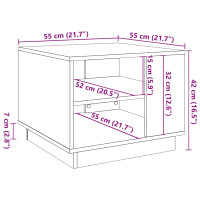 Produktbild för Soffbord åldrat trä 55x55x42 cm konstruerat trä
