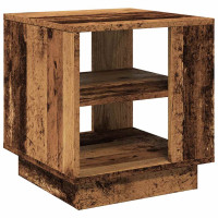 Produktbild för Soffbord åldrat trä 40x40x43 cm konstruerat trä