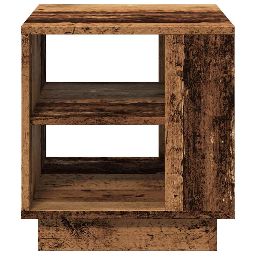 Produktbild för Soffbord åldrat trä 40x40x43 cm konstruerat trä