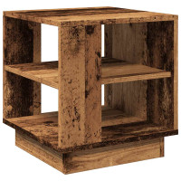 Produktbild för Soffbord åldrat trä 40x40x43 cm konstruerat trä