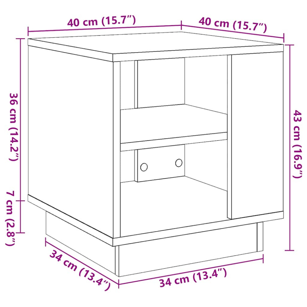 Produktbild för Soffbord åldrat trä 40x40x43 cm konstruerat trä