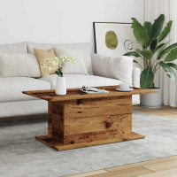 Produktbild för Soffbord åldrat trä 102x55,5x40 cm konstruerat trä