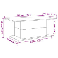 Produktbild för Soffbord åldrat trä 102x55,5x40 cm konstruerat trä