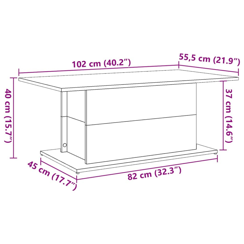 Produktbild för Soffbord artisan ek 102x55,5x40 cm konstruerat trä