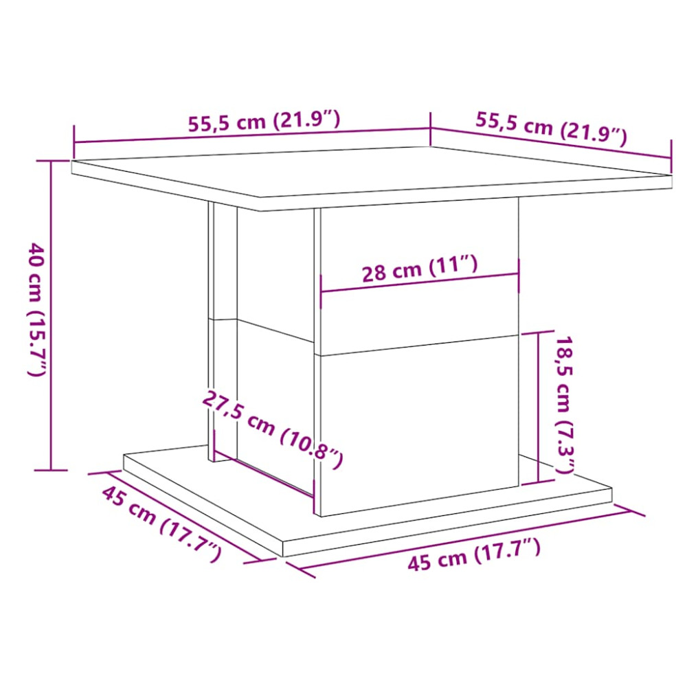 Produktbild för Soffbord artisan ek 55,5x55,5x40 cm konstruerat trä