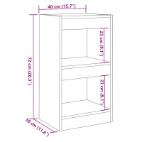 Produktbild för Bokhylla/Rumsavdelare artisan ek 40x30x72 cm