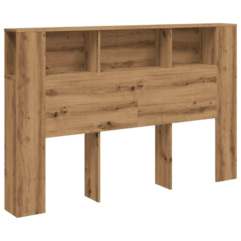 Produktbild för Sänggavelskåp hantverksmässig ek 160x18,5x103,5 cm konstruerat trä