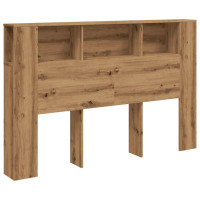Produktbild för Sänggavelskåp hantverksmässig ek 160x18,5x103,5 cm konstruerat trä