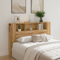 Produktbild för Sänggavelskåp hantverksmässig ek 160x18,5x103,5 cm konstruerat trä