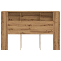 Produktbild för Sänggavelskåp hantverksmässig ek 160x18,5x103,5 cm konstruerat trä