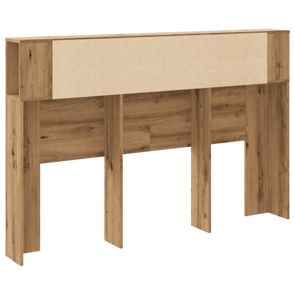 Produktbild för Sänggavelskåp hantverksmässig ek 160x18,5x103,5 cm konstruerat trä