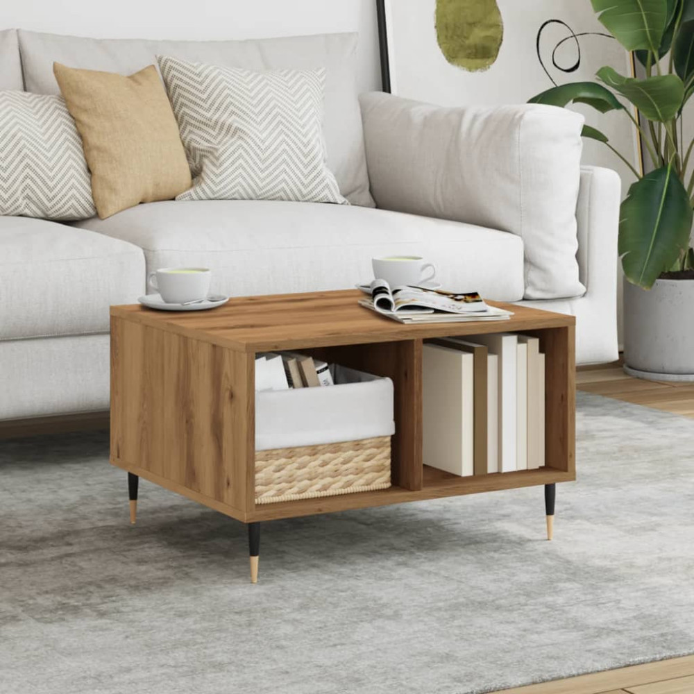Produktbild för Soffbord artisan ek 60x50x36,5 cm konstruerat trä