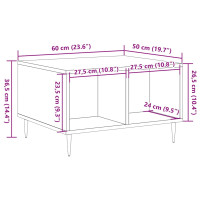 Produktbild för Soffbord artisan ek 60x50x36,5 cm konstruerat trä