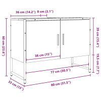 Produktbild för Tvättställsskåp gammalt trä 80x33x60 cm konstruerat trä