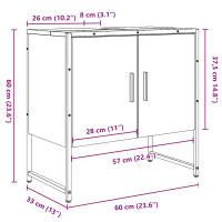 Produktbild för Tvättställsskåp artisan ek 80x33x60 cm konstruerat trä