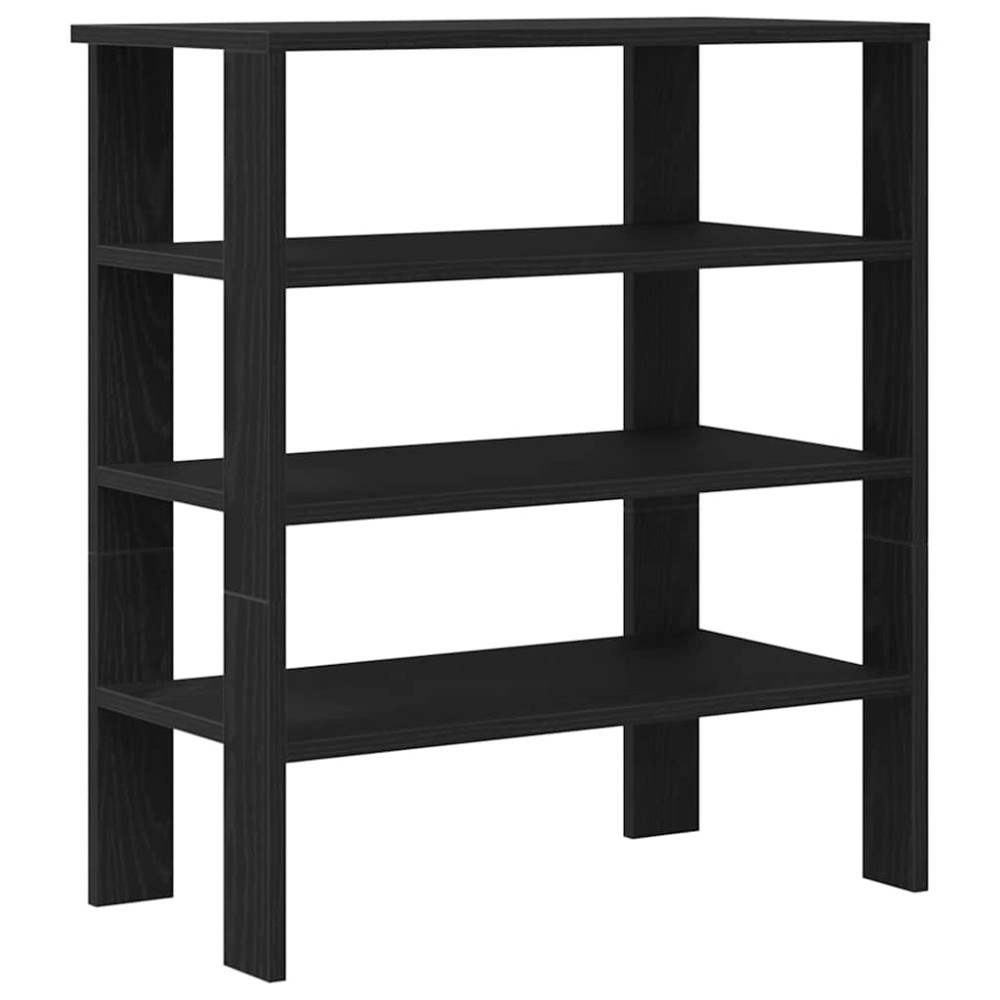 Produktbild för Skohylla svart 61x32x70 cm konstruerat trä
