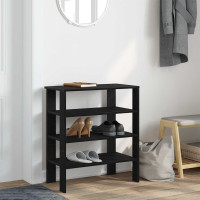 Produktbild för Skohylla svart 61x32x70 cm konstruerat trä