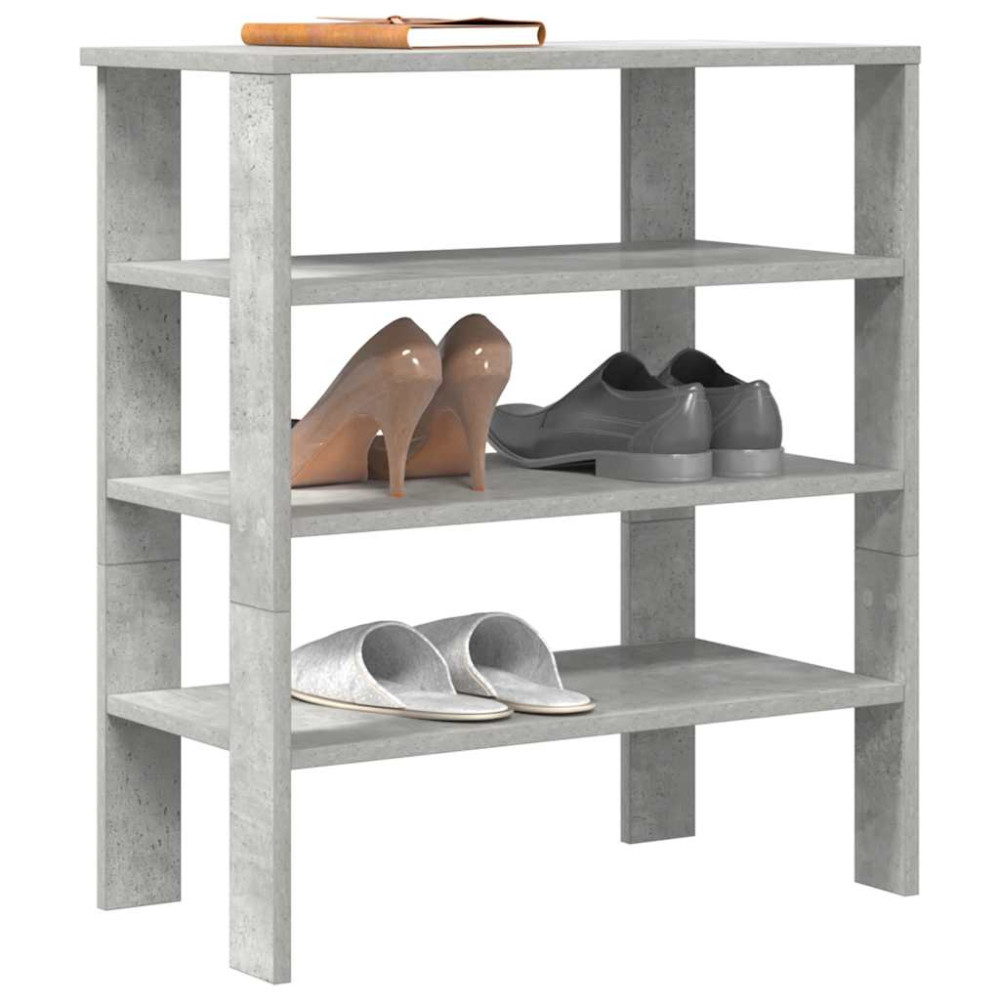 Produktbild för Skohylla betonggrå 61x32x70 cm konstruerat trä