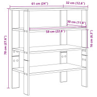 Produktbild för Skohylla betonggrå 61x32x70 cm konstruerat trä