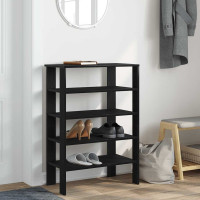 Produktbild för Skohylla svart 61x32x87,5 cm konstruerat trä