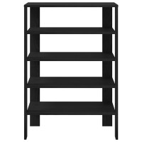Produktbild för Skohylla svart 61x32x87,5 cm konstruerat trä