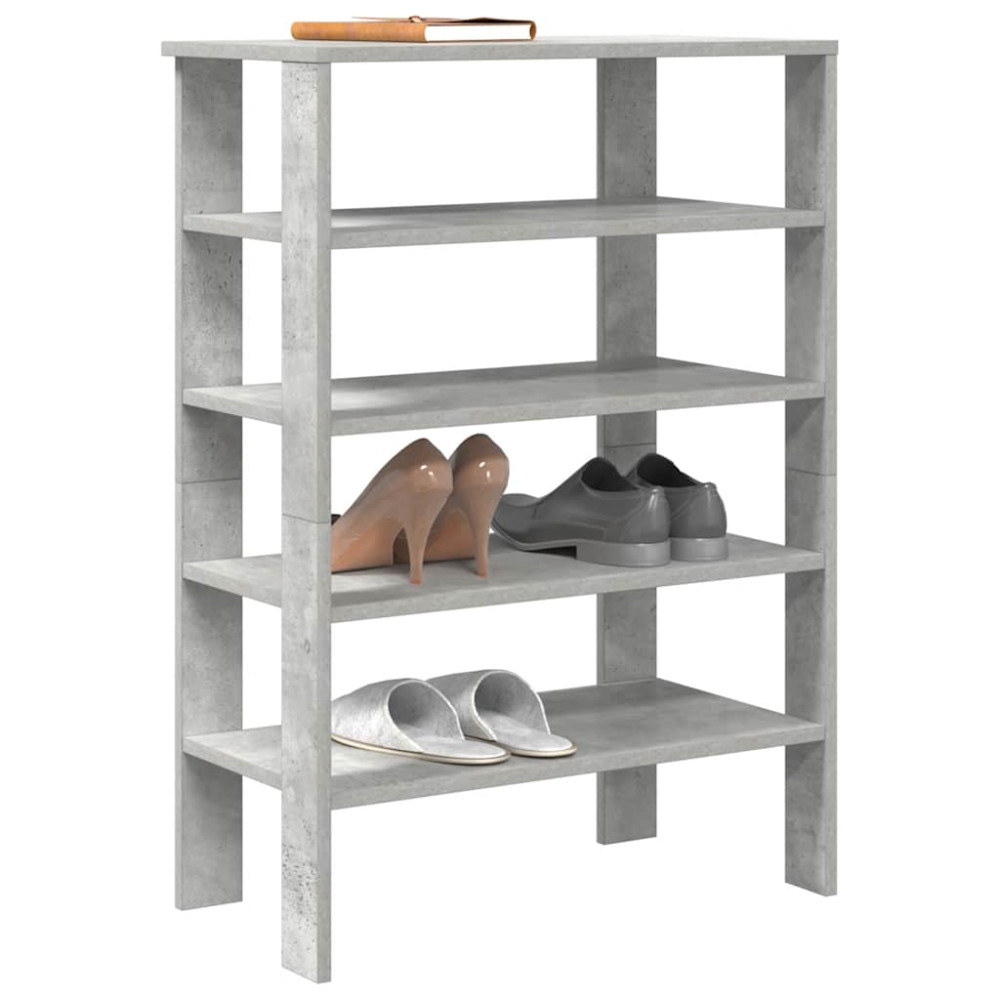Produktbild för Skohylla betonggrå 61x32x87,5 cm konstruerat trä