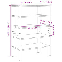 Produktbild för Skohylla betonggrå 61x32x87,5 cm konstruerat trä
