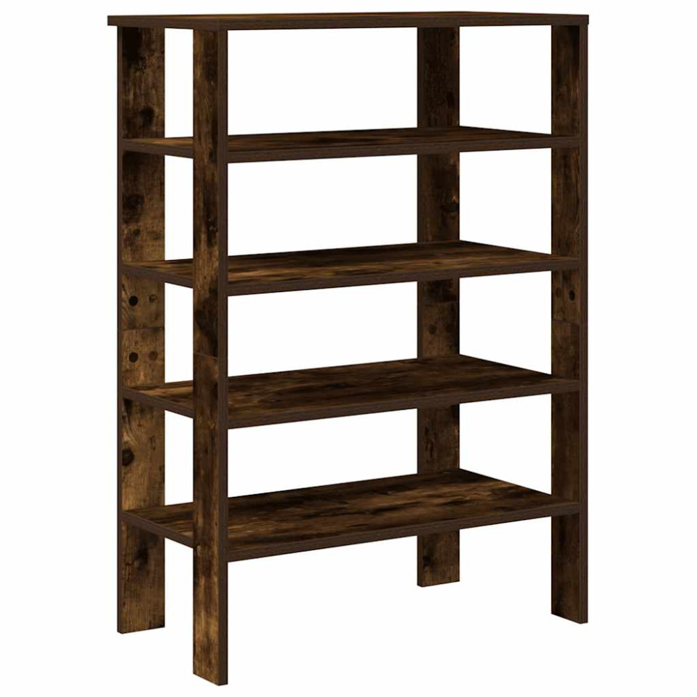 Produktbild för Skohylla rökfärgad ek 61x32x87,5 cm konstruerat trä