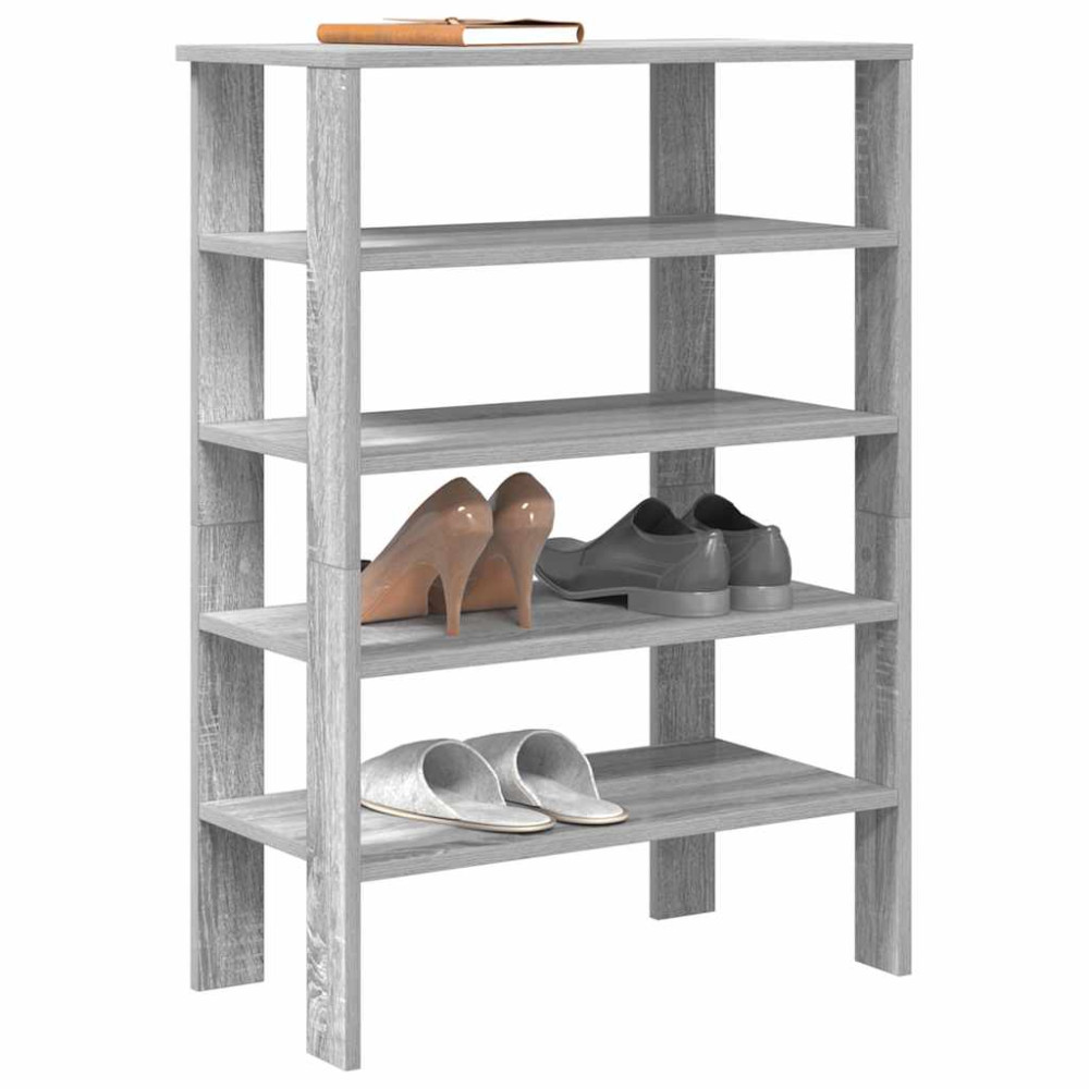 Produktbild för Skohylla grå sonoma 61x32x87,5 cm konstruerat trä