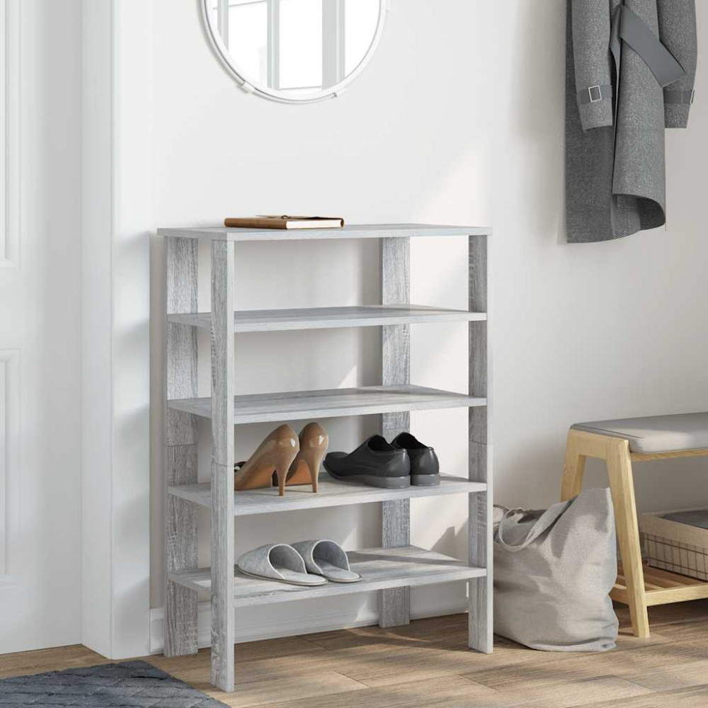 Produktbild för Skohylla grå sonoma 61x32x87,5 cm konstruerat trä