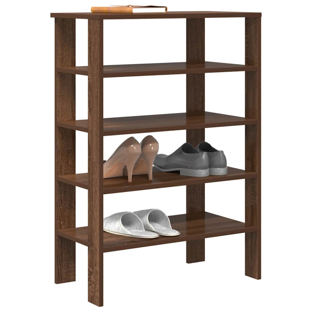 Produktbild för Skoställ brun ek 61x32x87,5 cm konstruerat trä