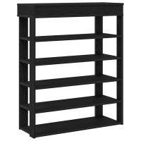 Produktbild för Skohylla svart 80x30x98 cm konstruerat trä