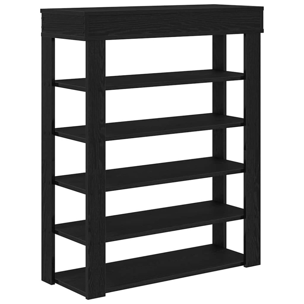 Produktbild för Skohylla svart 80x30x98 cm konstruerat trä