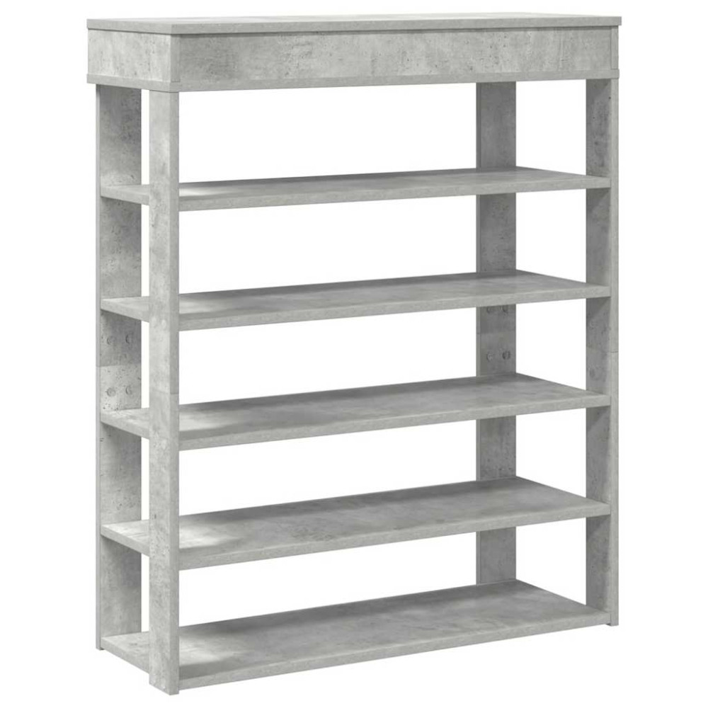 Produktbild för Skohylla betonggrå 80x30x98 cm konstruerat trä