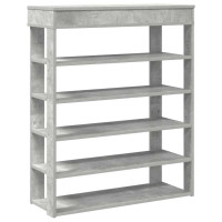 Produktbild för Skohylla betonggrå 80x30x98 cm konstruerat trä