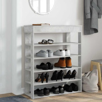 Produktbild för Skohylla betonggrå 80x30x98 cm konstruerat trä
