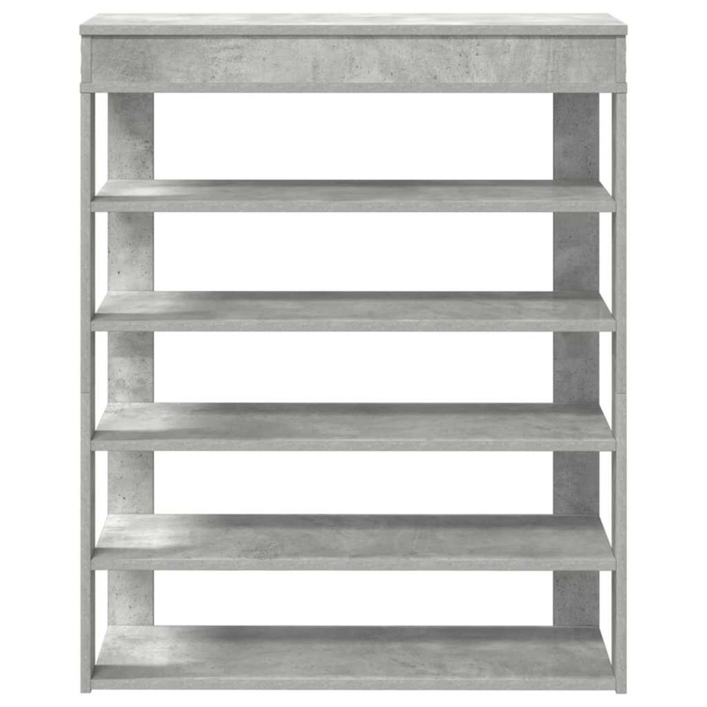 Produktbild för Skohylla betonggrå 80x30x98 cm konstruerat trä